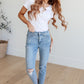 Eloise Mid Rise Control Top Distressed Skinny Jeans