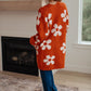 Enough Anyways Floral Cardigan in Burnt Orange