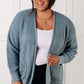 Everything Layer Waffle Knit Open Front Cardigan in Blue Grey