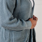 Everything Layer Waffle Knit Open Front Cardigan in Blue Grey