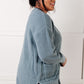 Everything Layer Waffle Knit Open Front Cardigan in Blue Grey