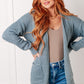 Everything Layer Waffle Knit Open Front Cardigan in Blue Grey