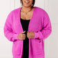 Everything Layer Waffle Knit Open Front Cardigan in Bright Mauve