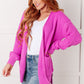 Everything Layer Waffle Knit Open Front Cardigan in Bright Mauve