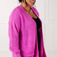 Everything Layer Waffle Knit Open Front Cardigan in Bright Mauve