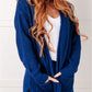 Everything Layer Waffle Knit Open Front Cardigan in Light Navy