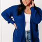 Everything Layer Waffle Knit Open Front Cardigan in Light Navy