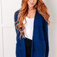 Everything Layer Waffle Knit Open Front Cardigan in Light Navy