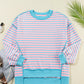 Color Clash Drop Shoulder Long Sleeve