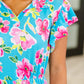 Fleurget Me Not Tiered Flutter Sleeve Dress in Aqua