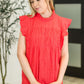 Float This Way Flutter Sleeve Blouse in Coral