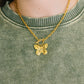 Flutter & Shine Butterfly Pendant Necklace in Gold