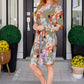 Generally Speaking V-Neck Dress in Olive Floral