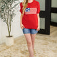 Hand Over Heart Graphic Knit Top in Red