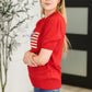 Hand Over Heart Graphic Knit Top in Red
