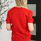 Hand Over Heart Graphic Knit Top in Red