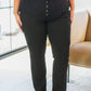 Harriet High Rise Button Fly Bootcut Jeans in Black