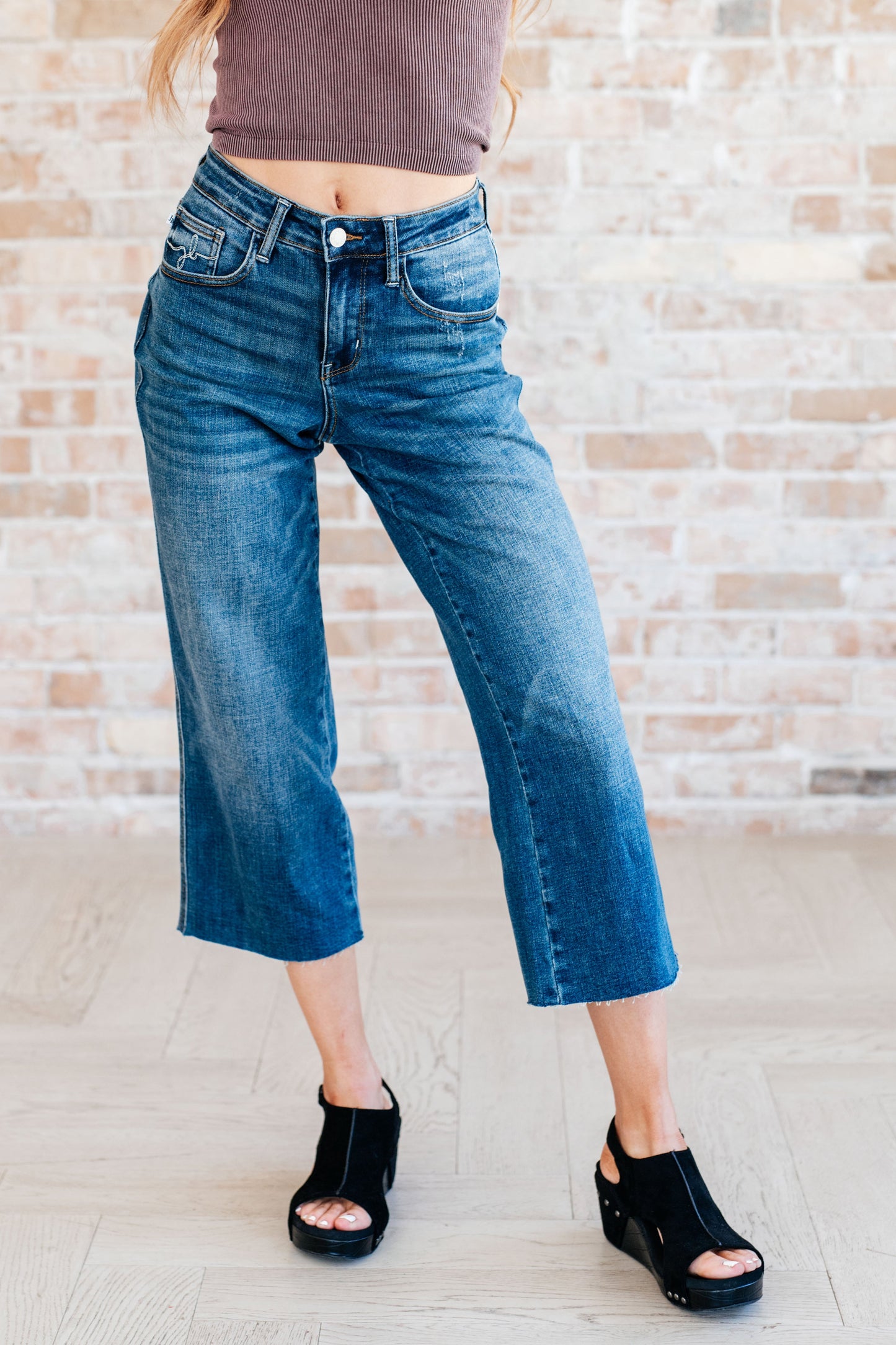 Hayes High Rise Wide Leg Crop Jeans