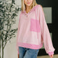 Here for Now Color Block Hoodie in Pink