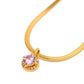 Here to Shine Gold Plated Necklace in Pink