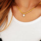 Here to Shine Gold Plated Necklace in White