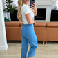 Lisa High Rise Control Top Wide Leg Crop Jeans in Sky Blue