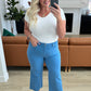 Lisa High Rise Control Top Wide Leg Crop Jeans in Sky Blue