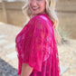 Good Days Ahead Lace Kimono In Fuchsia