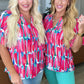 Art Exhibit V-Neck Blouse