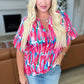 Art Exhibit V-Neck Blouse