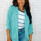 I'm Really That Gal Open Front Blazer in Aqua