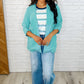 I'm Really That Gal Open Front Blazer in Aqua