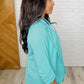 I'm Really That Gal Open Front Blazer in Aqua