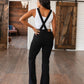 Imogene Control Top Retro Flare Overalls in Black