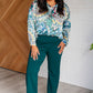 In the Willows Button Up Blouse in Teal Paisley