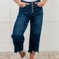 Janice High Rise Button Fly Wide Leg Crop Jeans