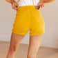 Jenna High Rise Control Top Cuffed Shorts in Yellow