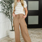 Jump Into It Textured Knit Top in Mocha Stripe
