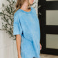 Just My Type Mineral Wash Relaxed Top in Deep Sky