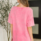 Just My Type Mineral Wash Relaxed Top in Fuchsia