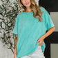 Just My Type Mineral Wash Relaxed Top in Turquoise