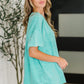 Just My Type Mineral Wash Relaxed Top in Turquoise