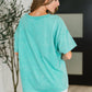 Just My Type Mineral Wash Relaxed Top in Turquoise