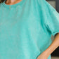 Just My Type Mineral Wash Relaxed Top in Turquoise