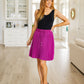 Just a Flirt Pleated Skirt in Magenta