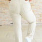 Selena High Rise Distressed 90's Straight Jeans in Bone