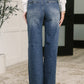 Karla High Waist Column Straight Button-Fly & Back Welt Pkts