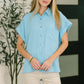 Keep Up Collared Button Down in Sky Blue