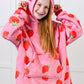 Kids Oversized Hoodie Blanket in Strawberry