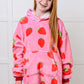 Kids Oversized Hoodie Blanket in Strawberry